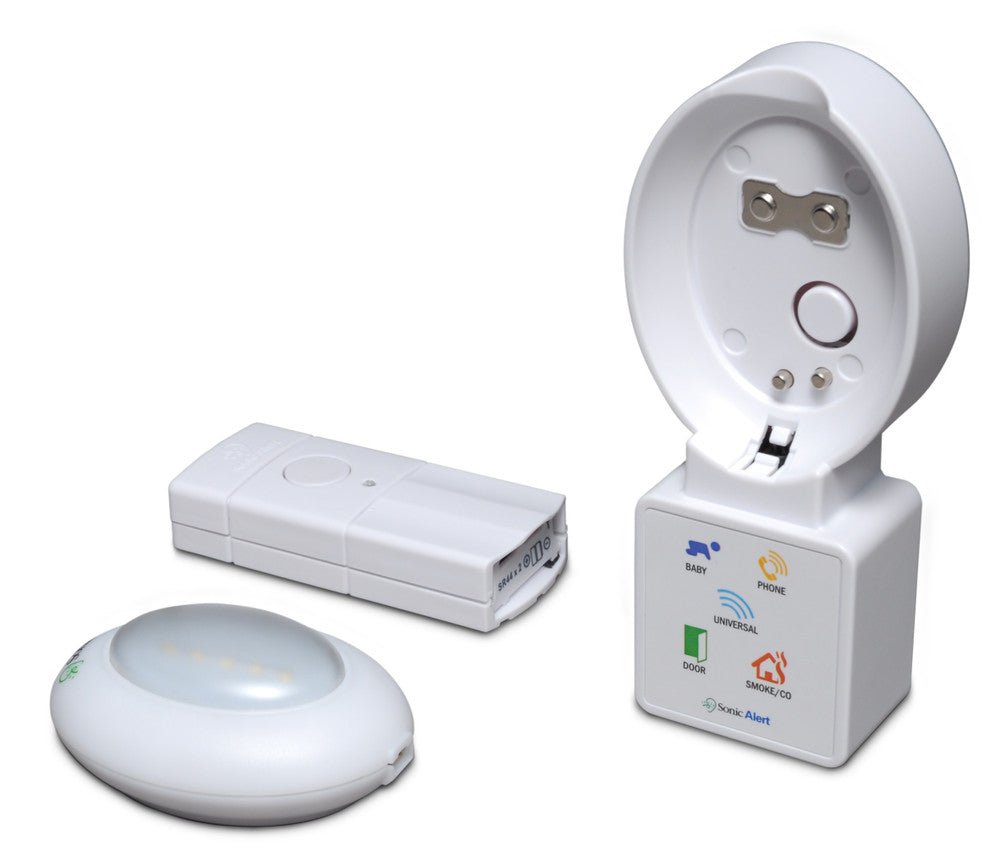 The HomeAware HA360BDB Blink Doorbell Receiver with Doorbell Transmitter System by Sonic Alert