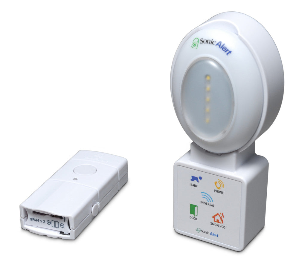 The HomeAware HA360BDB Blink Doorbell Receiver with Doorbell Transmitter System by Sonic Alert