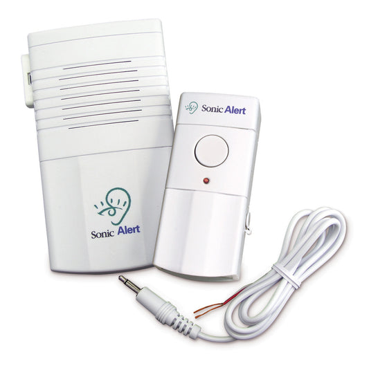 Sonic DB100 Wireless Loud Doorbell Signaler Transmitter with Lamp Flash – Traditional System